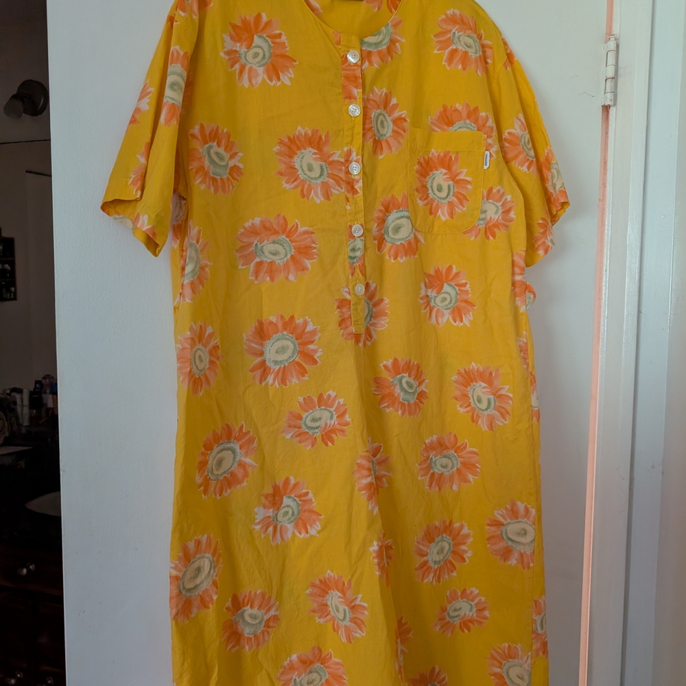Yellow Sunflower Print Dress